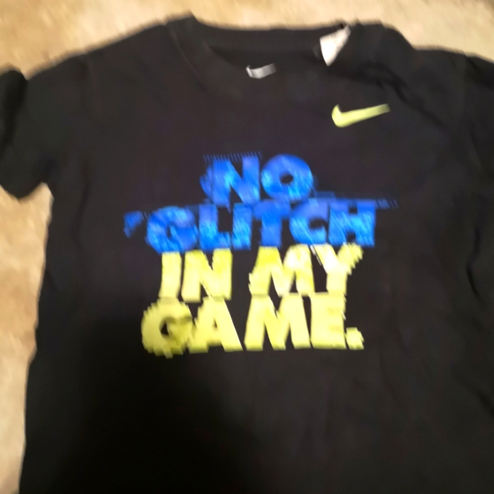 2T Nike Boys T Shirt Yellow Blue letters